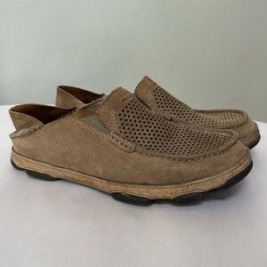 Olukai Moloa Kohana Casual Slip On Shoes Loafers Perforated Tan mens size 8